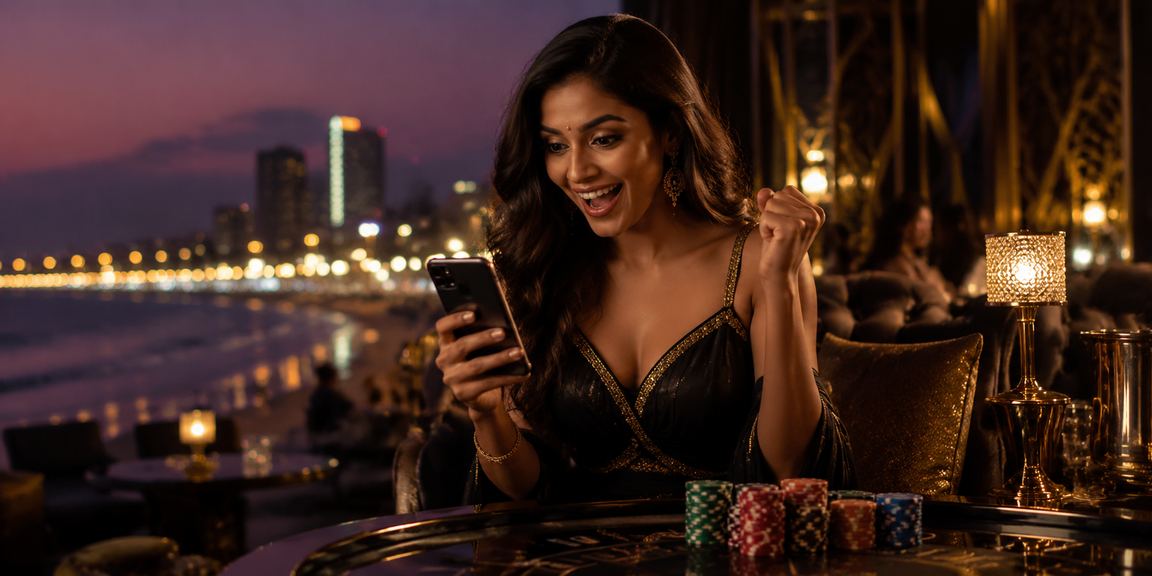 Mumbai IPL cricket-themed mobile slot play at night