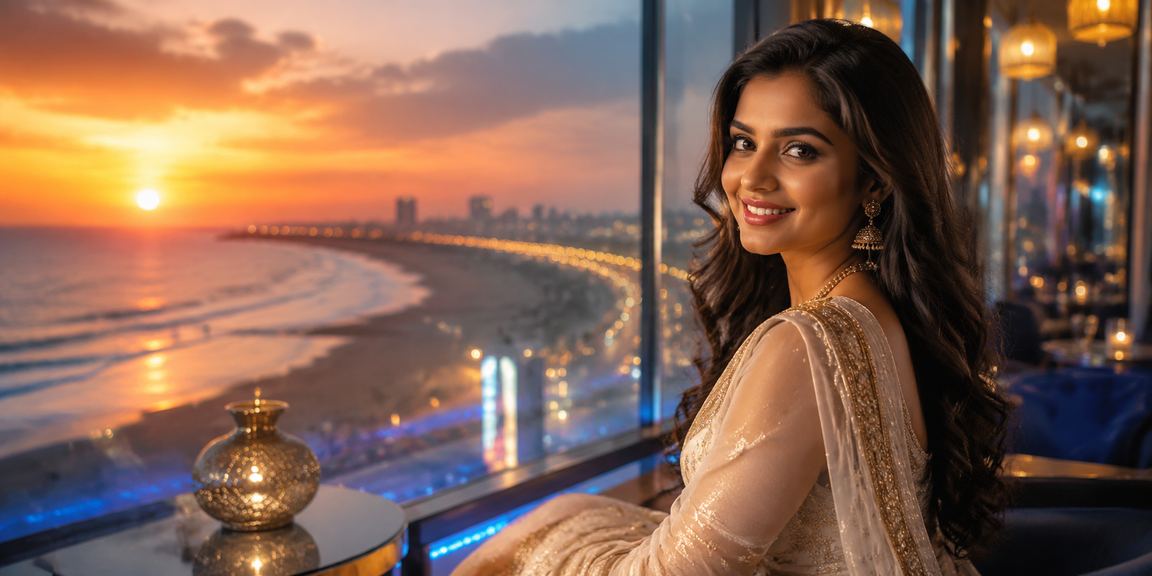 Sport betting on mobile app with woman in traditional saree from Chennai